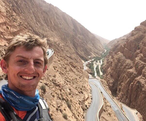Ollie Moto at the famous Dades Gorge in Morocco.