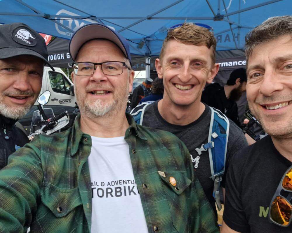 Ollie Moto with Clive and Noel from TAMPodast, and HP2 Mav, at the ABR Festival 2022.